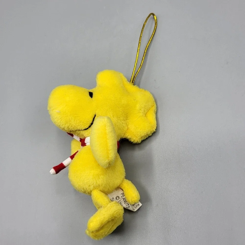 Kurt Adler Woodstock Plush Stuffed Ornament Peanuts Small Striped Scarf Yellow